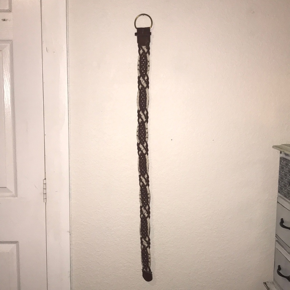 size 5 brown and white woven belt!!